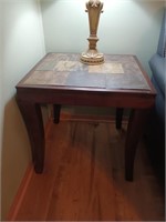 Tile top wooden end table 24x22 x24