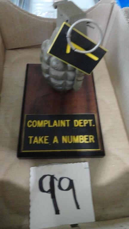 Complaint Dept Take a Number