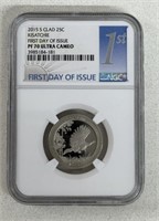 2015  25c KISATCHIE SILVER GRADED COIN