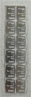 (12) 1g SILVER VALCAMBI SUISSE BARS
