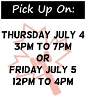 IMPORTANT! Pick up days/times: