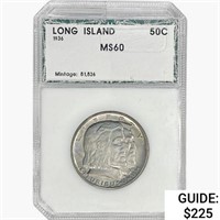 1936 Long Island Half Dollar PCI MS60