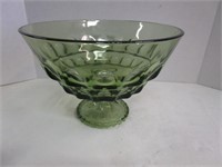 Elegant footed green glass