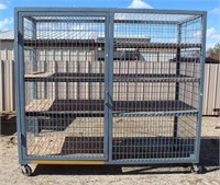 Roll Around Shelving Unit in Wire Cage