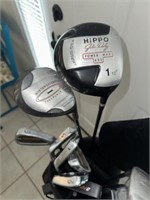 Red Golf Bag w/ clubs-Hippo