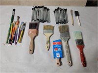 Horsehair Disposable Acid Brush Lot with Paint