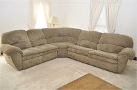 Taupe Reclining Sectional & Bed
