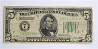 1928 U.S. $5 REDEEMABLE IN GOLD STAR NOTE