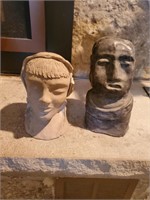 African Bust Ceramic Statues