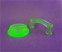 Antique Vaseline Glass Caster & Drawer Pull