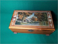 Wood Box with Farm Picture on Top