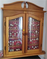 Collector's Spoons & Wooden Display Case