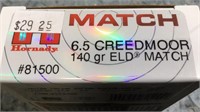 (2) Boxes 6.5 Creedmoor Ammo (40) Rds