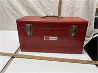 Sears Craftsman metal tool box with contents