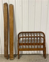 (W) 
Twin Size Wooden Spindle Headboard And
