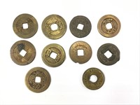 9 Chinese China Cash Coins