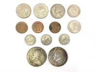 13 Panama Coins, Incl (2) 1/2 Balboa Silver