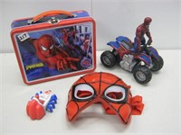 Spiderman Lunch Box,Mask,4 Wheeler & Toy