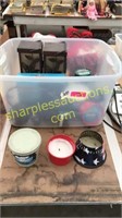 Citronella candles, solar lights