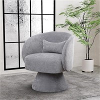 DAMAIFROM Swivel Accent Chair  Light Gray Linen