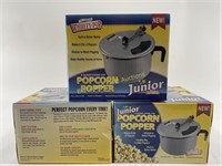 (3) NEW Popcorn Poppers