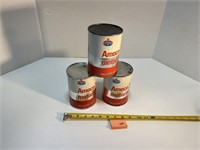 3 Cans Amoco Oil Cans, unopened