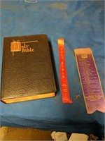Beautiful leather bound Holy Bible illustrated