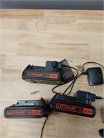 3ct 20v 1.5ah Batteries with 2ct Chargers