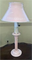 Vintage Pink Toleware Lamp