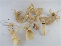 Wood Hay Angel Ornaments