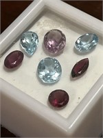 Collection of (7) Gemstones in Protective Cubed