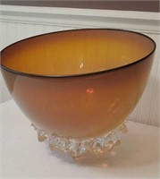 Stunning Signed 14½" art glass bowl - heavy