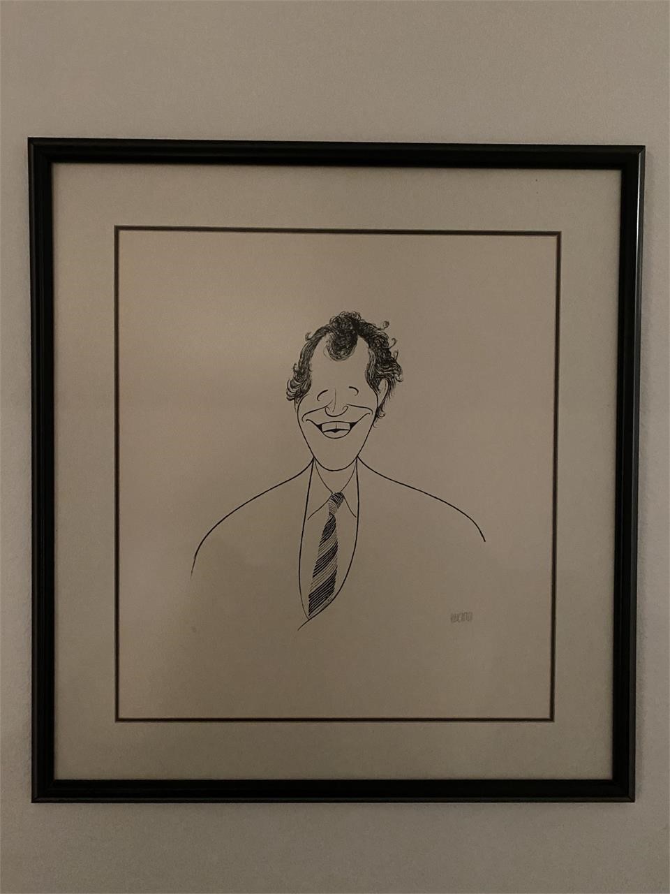 Al Hirschfeld signed David Letterman numbered lith