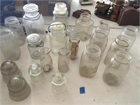 asst jars an glass insulators