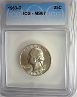 1963-D Quarter ICG MS67 LISTS $1000