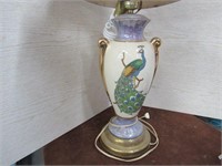 Peacock Decorated Table Lamp needs socket work