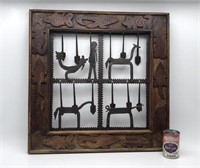 World Market Wood Framed Metal Art Scene