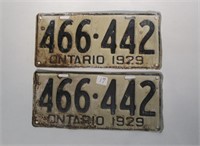 Pair Ontario 1929 Licence Plates(466442)