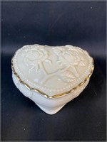 Porcelain Heart Shaped Trinket Box
