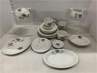 Children's Blue Bird ceramic Tea Set