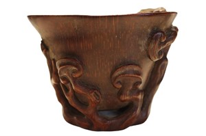 Chinese Bamboo Root Carved Vessel