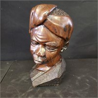 Solid Wood African Boy Bust, goes with Lot 866