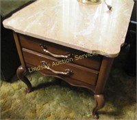 Side table w/ drawer & marble style top 22x 30x 22