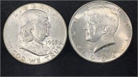 1963-D & 1964 Silver (2) Half Dollars