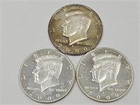 3- 2000 Proof Kennedy Silver Half Dollar Coins