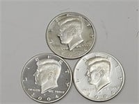 3- 2004 Proof Kennedy Silver Half Dollar Coins