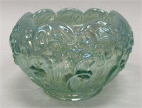 Fenton Spruce Green Lily of the Valley Rose Bowl