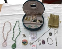 Jewelry Box Sterling Silver Jade Necklaces Lot