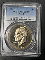 1974-S Eisenhower Dollar PCGS PR68 CAM Clad