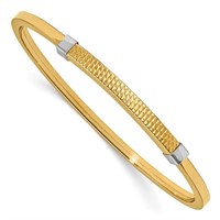 14 Kt- Polished Textured Bangle Bracelet